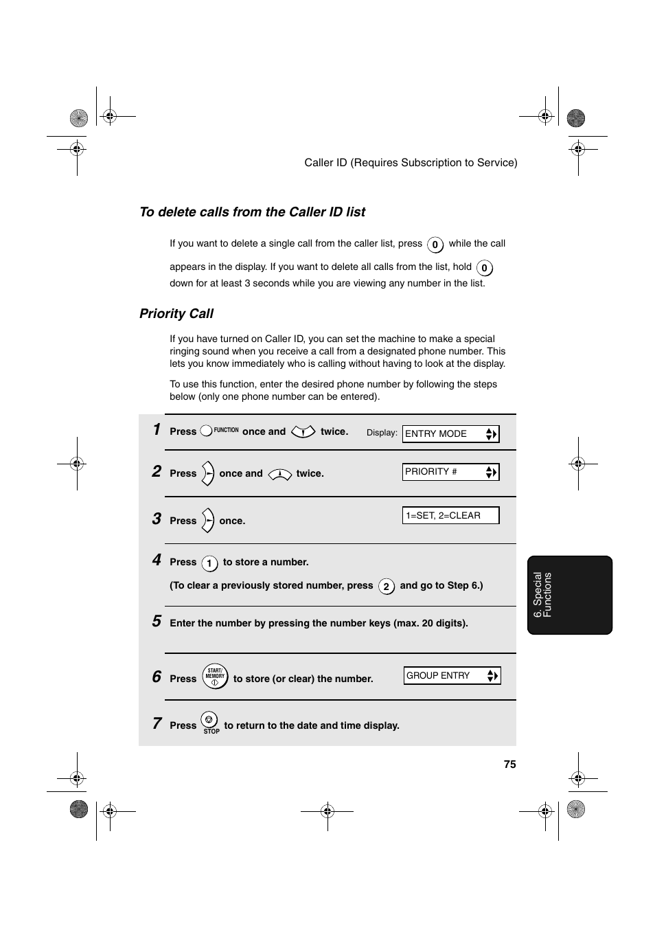 Priority call | Sharp FO-B1600 User Manual | Page 77 / 120