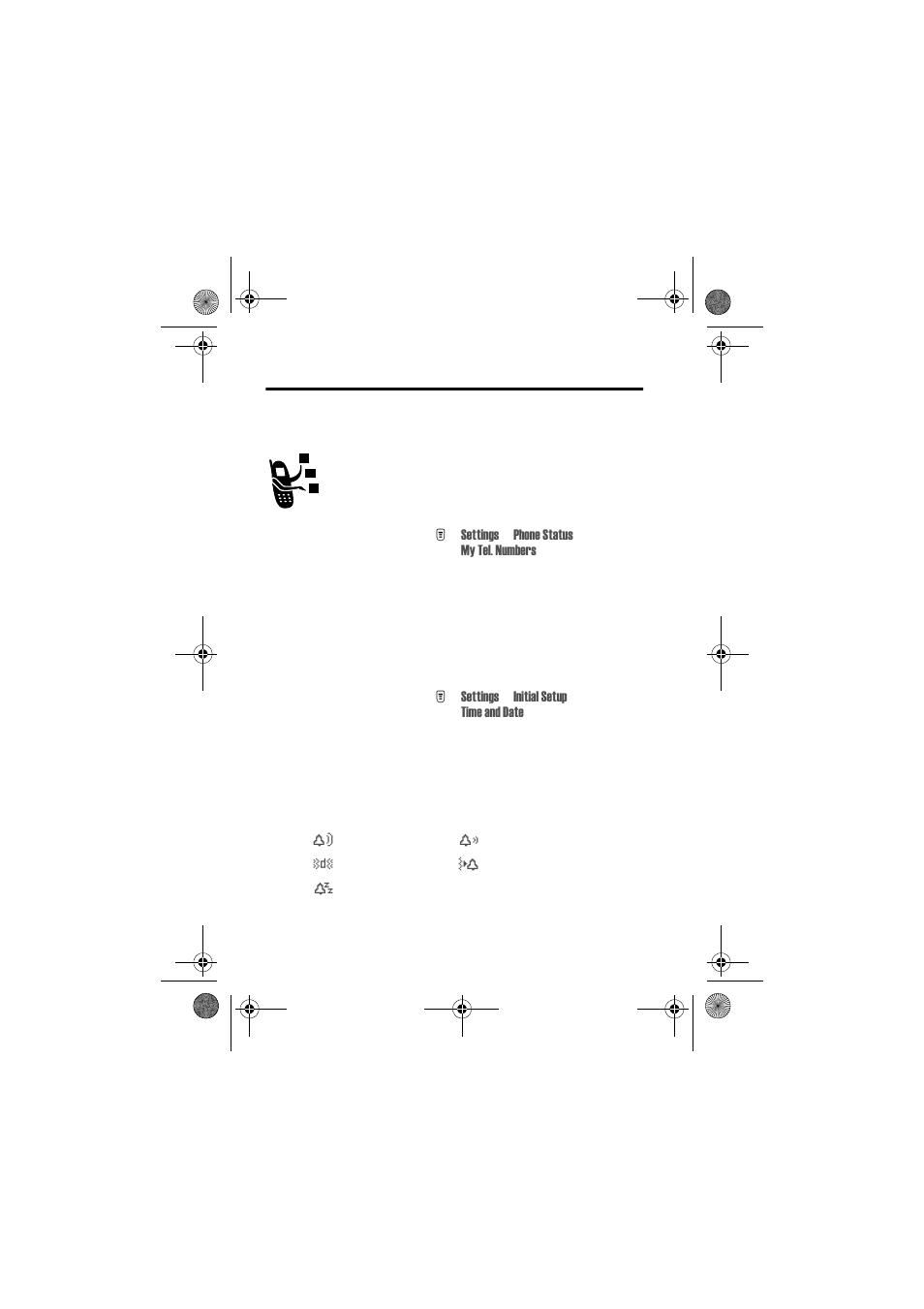 Setting up your phone, Storing your name and phone number, Setting the time and date | Setting a ring style | Motorola Talkabout 720i User Manual | Page 46 / 85