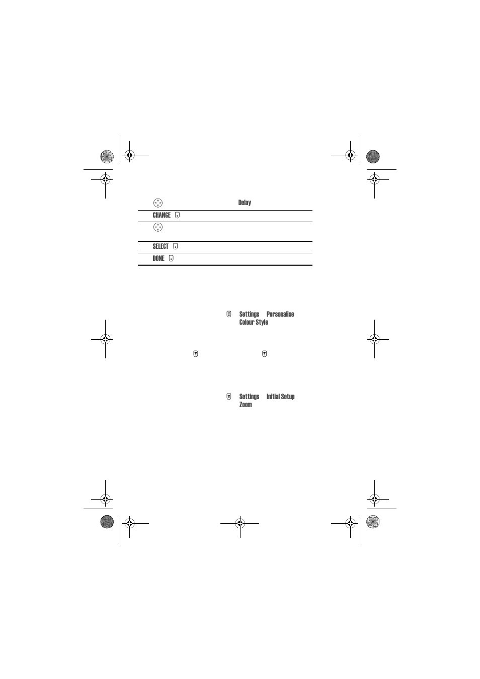 Setting display colour, Zooming in and out | Motorola Talkabout 720i User Manual | Page 50 / 85