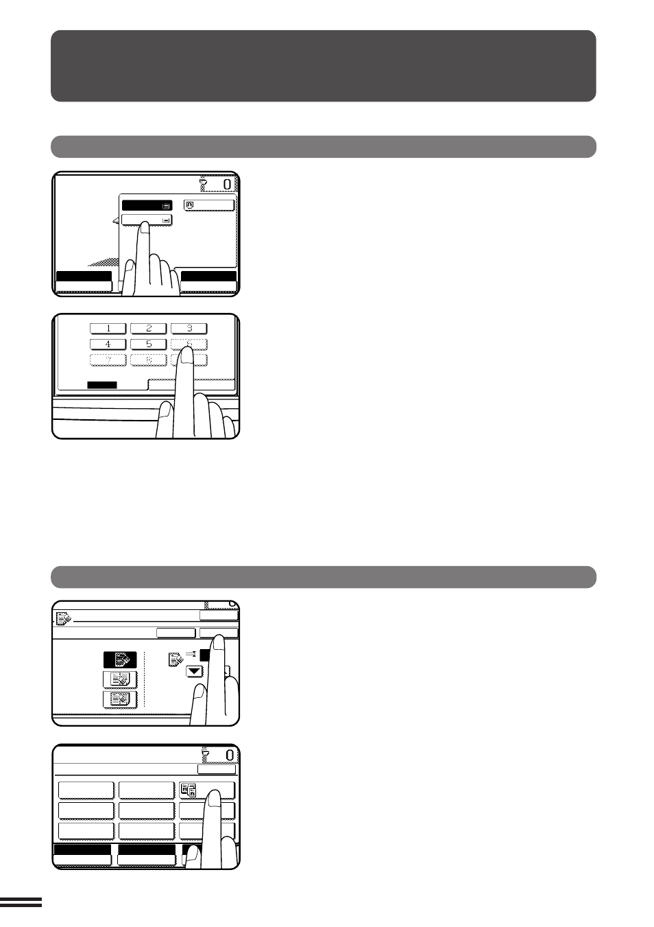 Using the touch panel, How to use the touch panel, Selection of function | Sharp AR-507 User Manual | Page 12 / 176