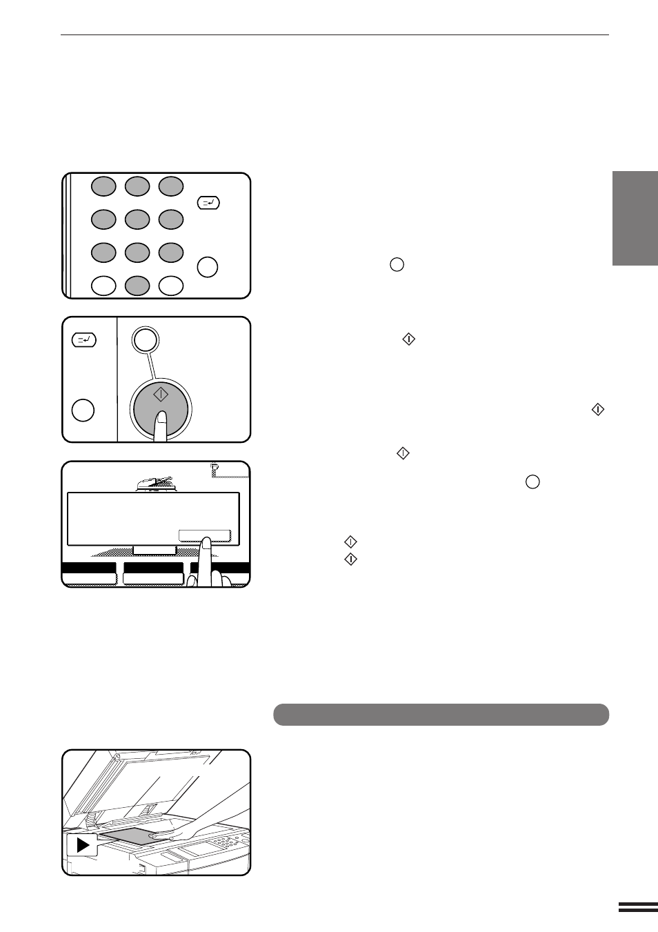 Copying from the document glass, Sided copies from 1-sided originals | Sharp AR-507 User Manual | Page 23 / 176