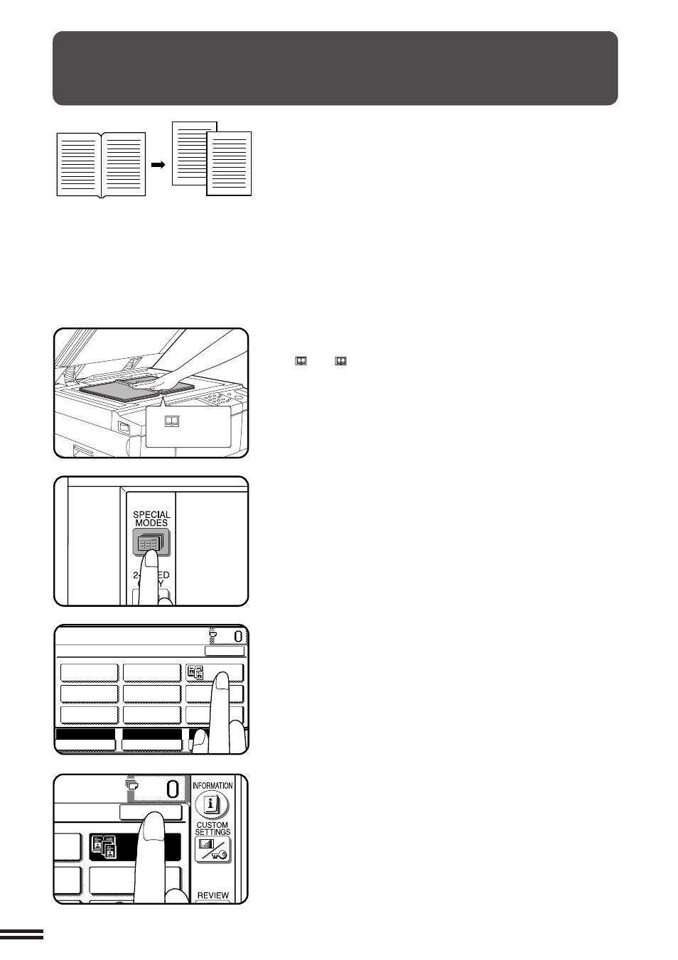 Dual page copying 1, Ready to co, Transparency inserts dual page copy ok | Sharp AR-507 User Manual | Page 42 / 176