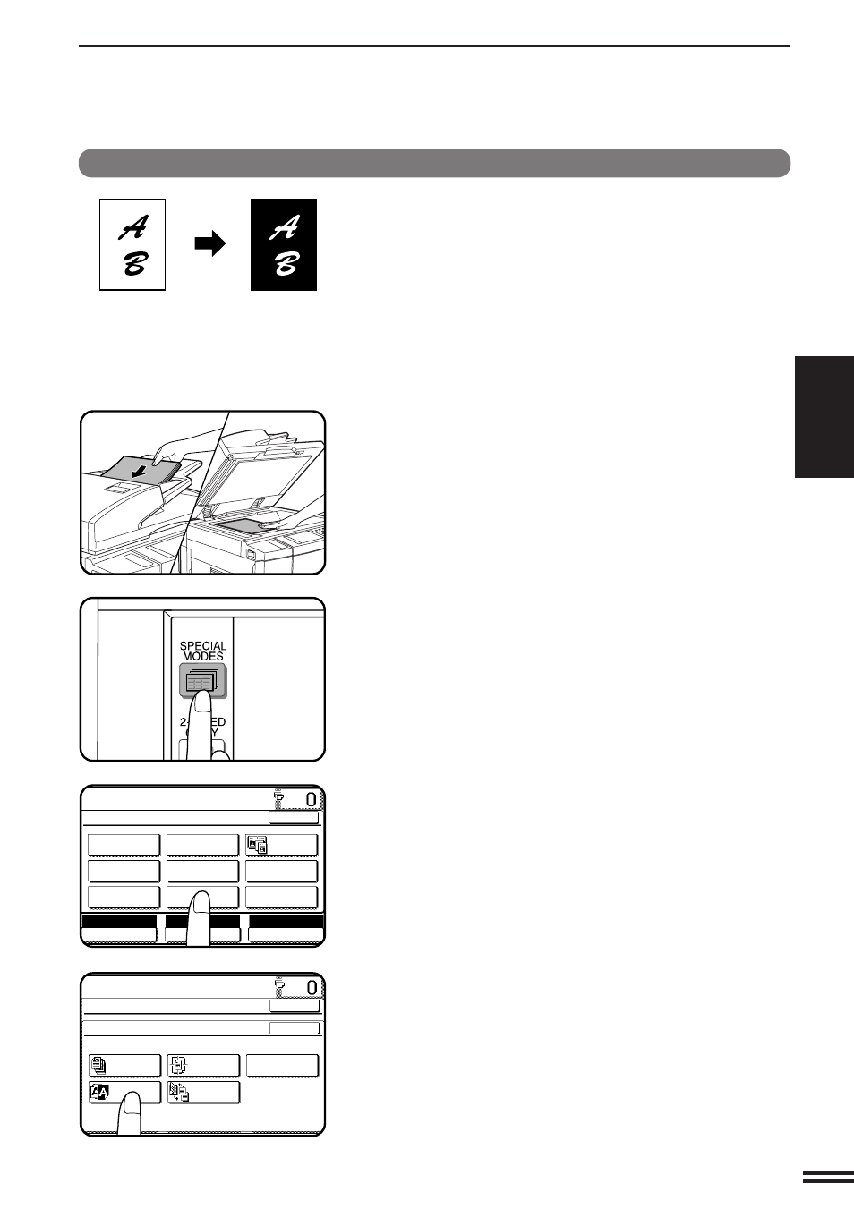 Ready to co, Image editing functions, B/w reverse | Sharp AR-507 User Manual | Page 61 / 176