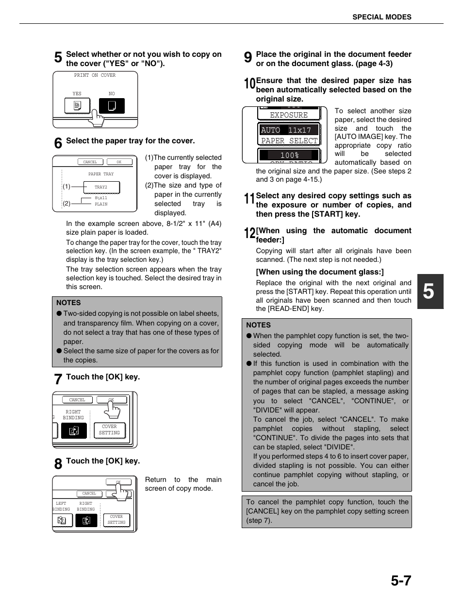 Uto auto 100, Paper select opy ratio exposure | Sharp AR-M455N User Manual | Page 106 / 183