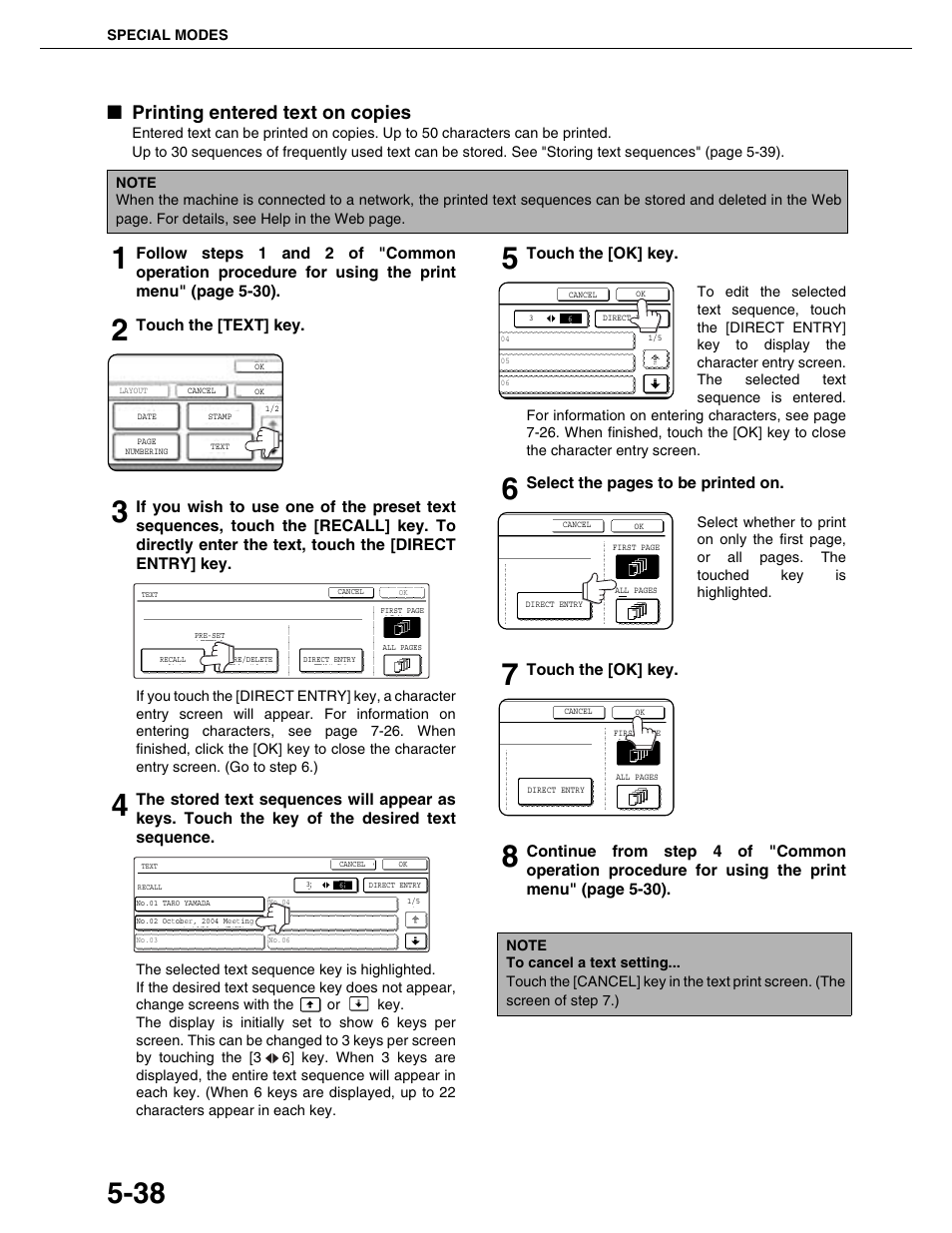 Printing entered text on copies | Sharp AR-M455N User Manual | Page 137 / 183