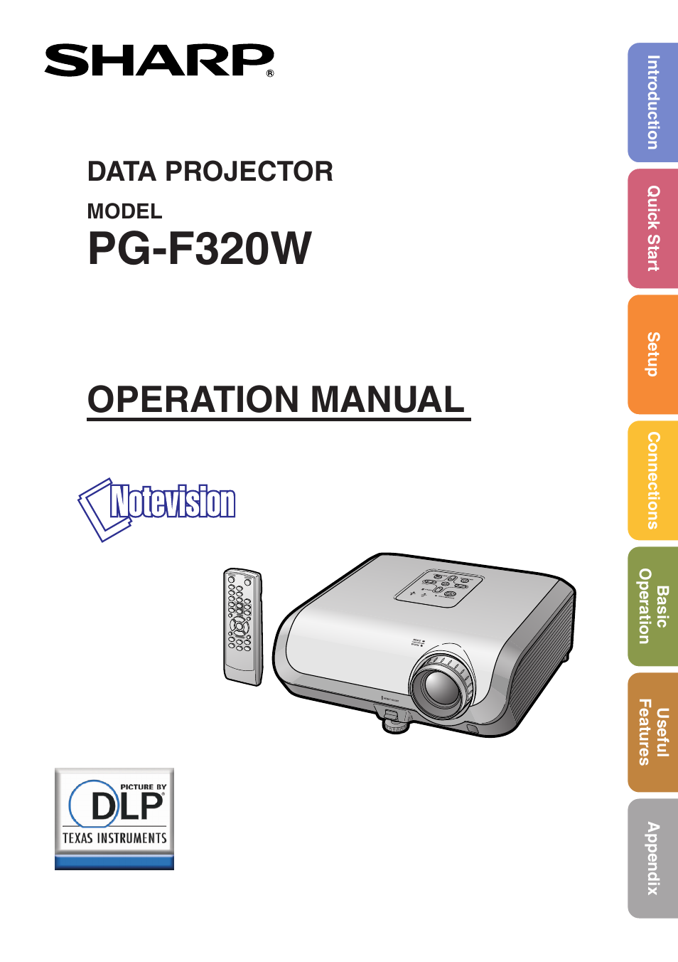 Sharp PG-F320W User Manual | 72 pages