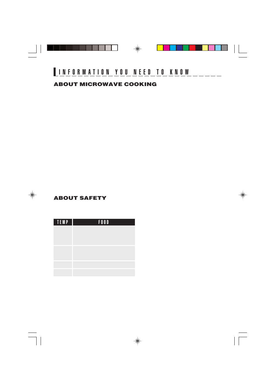 Sec r-190h, About microwave cooking, About safety | Sharp R-190HK/HW User Manual | Page 8 / 20