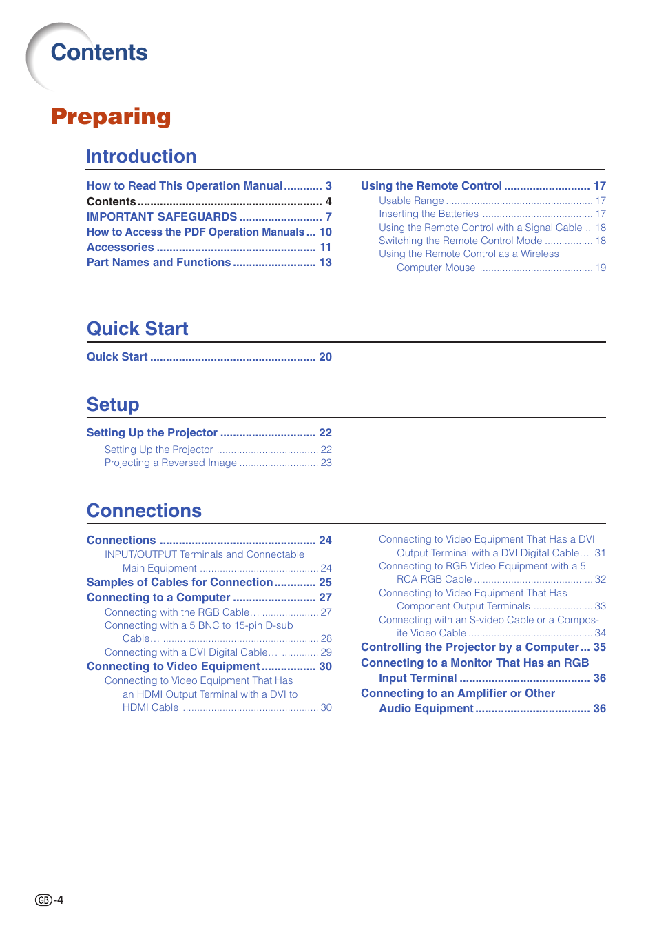 Sharp XG-PH50X User Manual | Page 8 / 108