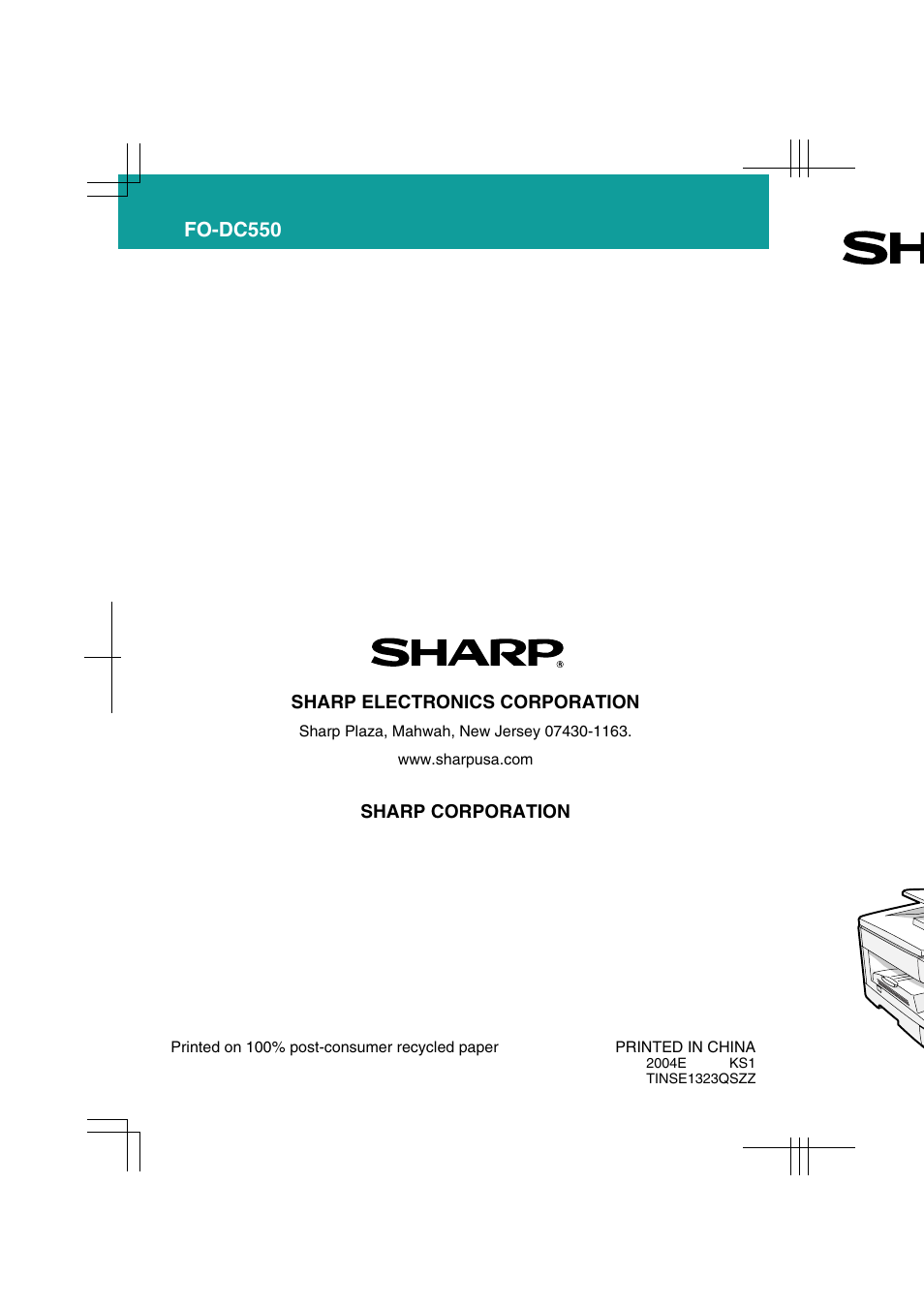 Sharp FODC550 User Manual | Page 116 / 116