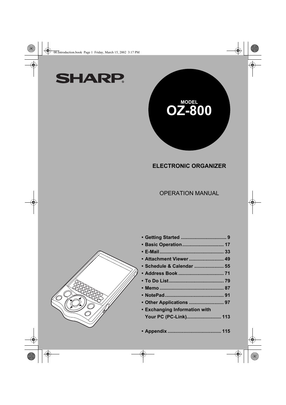 Sharp OZ-800 User Manual | 132 pages