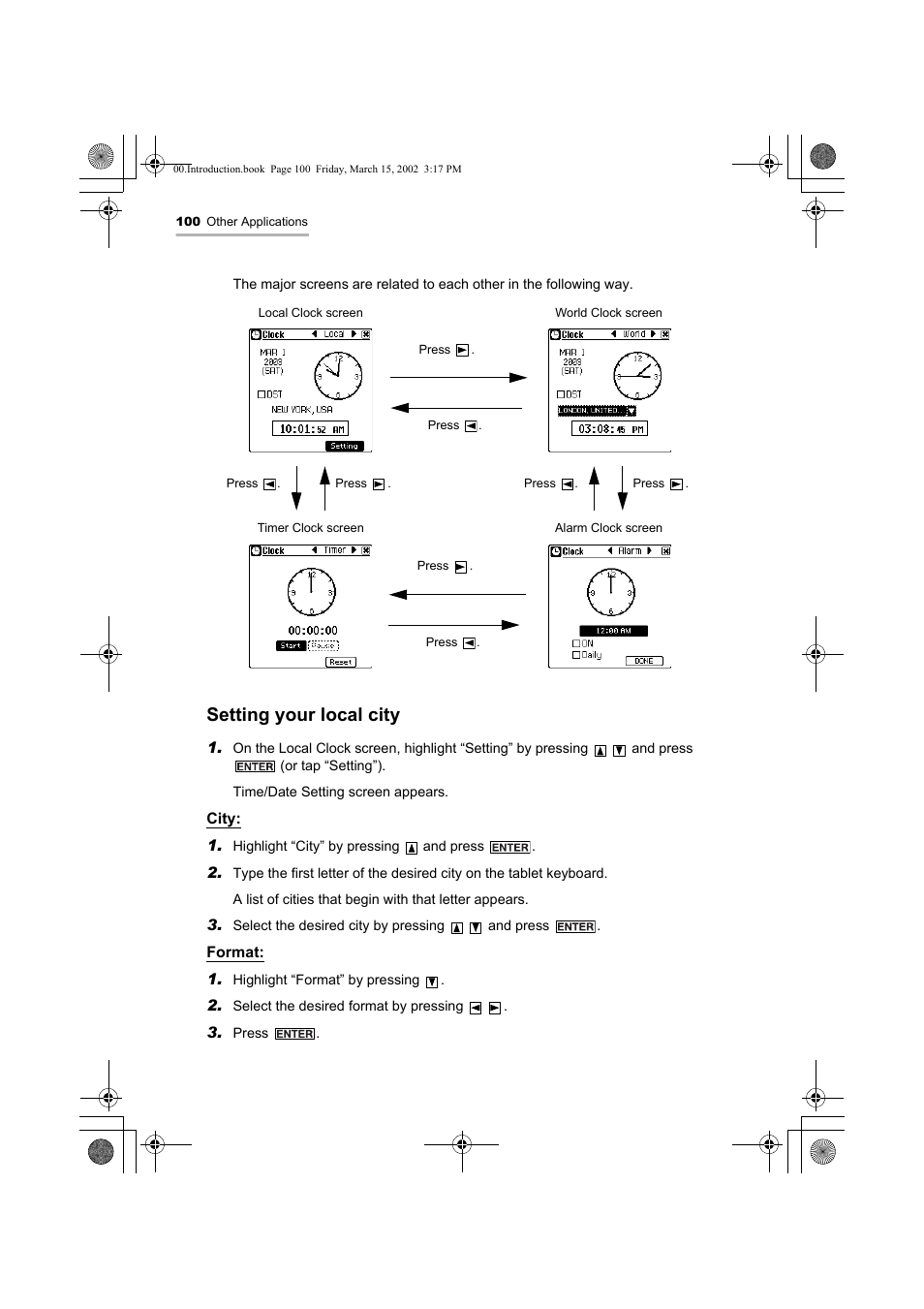 Setting your local city | Sharp OZ-800 User Manual | Page 102 / 132