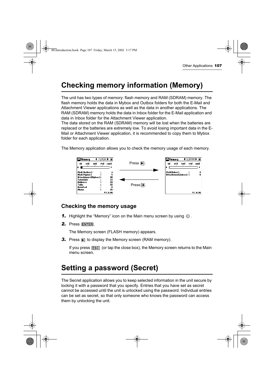 Setting a password (secret) | Sharp OZ-800 User Manual | Page 109 / 132