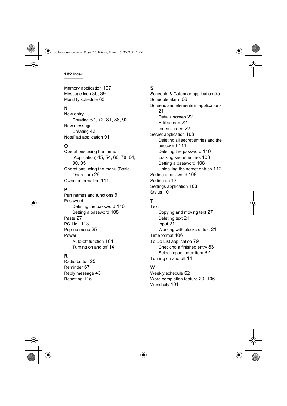 Sharp OZ-800 User Manual | Page 124 / 132