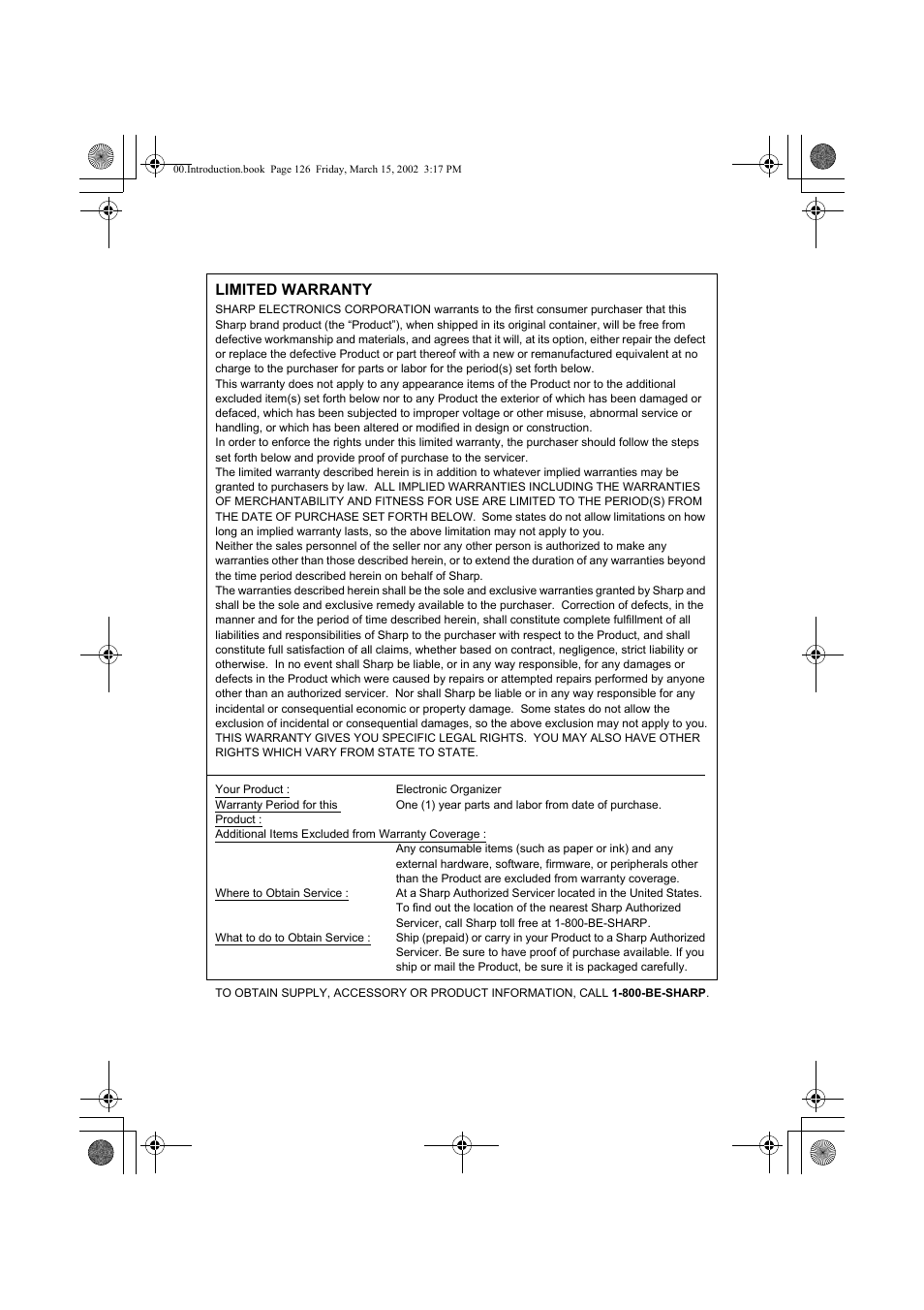 Sharp OZ-800 User Manual | Page 128 / 132