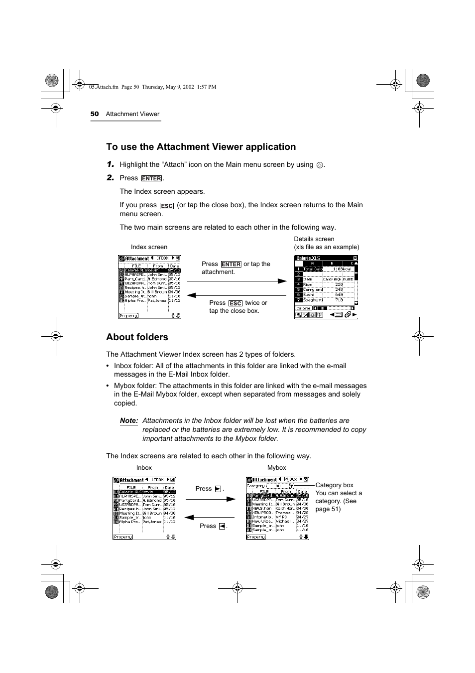 About folders | Sharp OZ-800 User Manual | Page 52 / 132