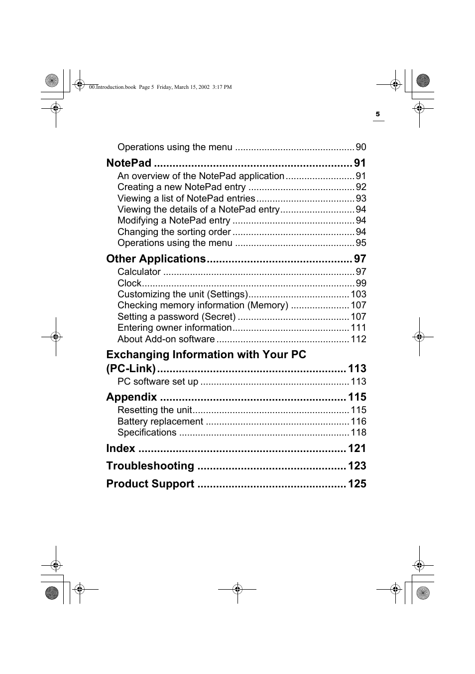 Sharp OZ-800 User Manual | Page 7 / 132