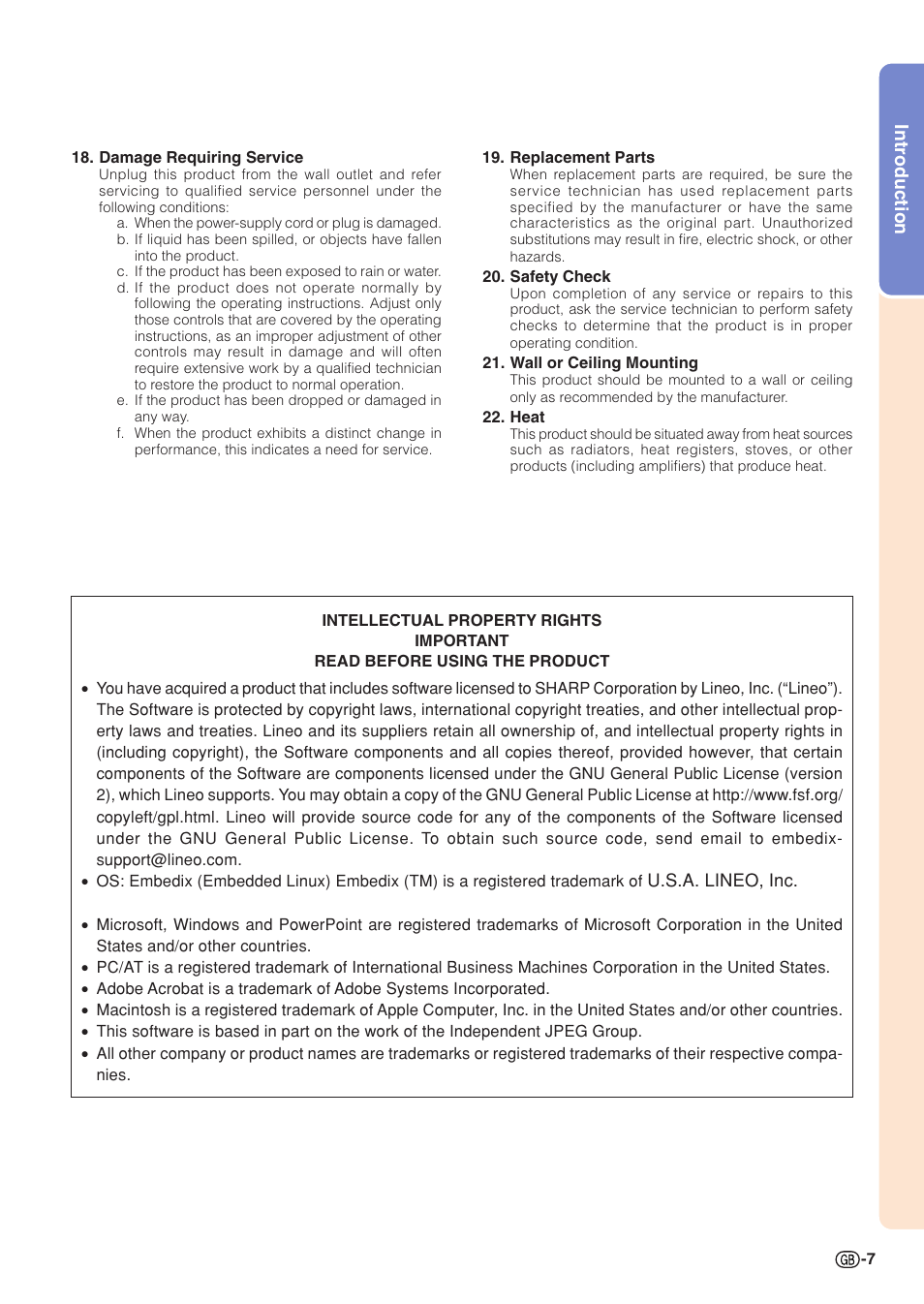 Introduction | Sharp XG-C55X User Manual | Page 11 / 106