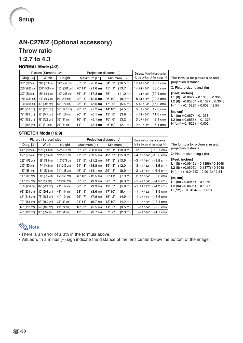 Setup | Sharp XG-C55X User Manual | Page 34 / 106