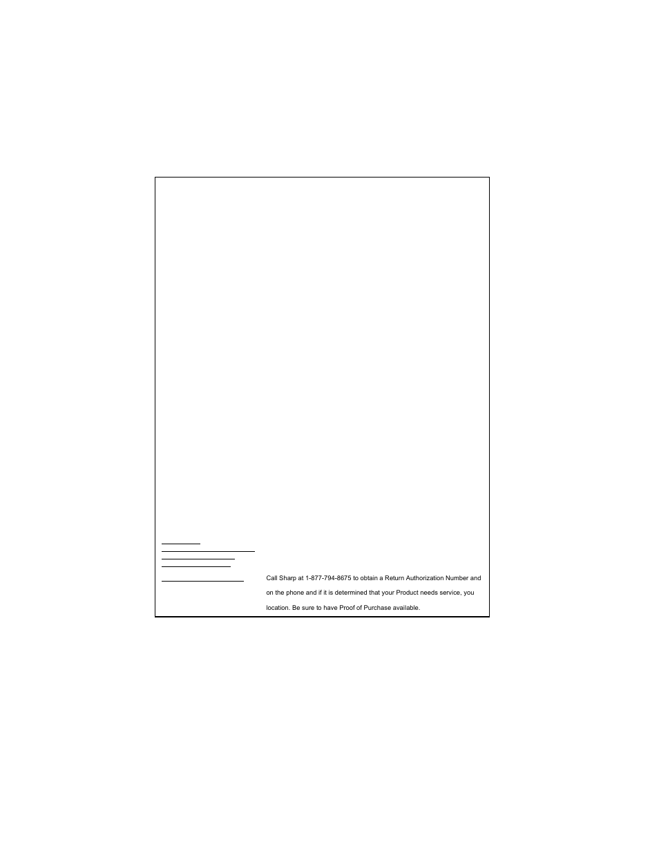 End user limited warranty | Sharp UX-K01 User Manual | Page 12 / 14