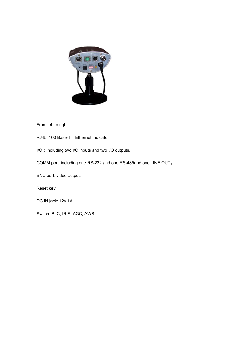 3 network camera installation, 2 rear view, 1 connecting the cable and the power supply | Sharp QSINUFO User Manual | Page 6 / 41