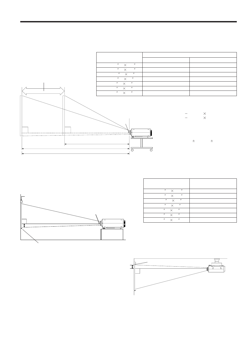 Height of projector, Projector distance and picture size relationship, Distance from screen | Adjust to match the setup configuration | Sharp PGD210U User Manual | Page 11 / 40