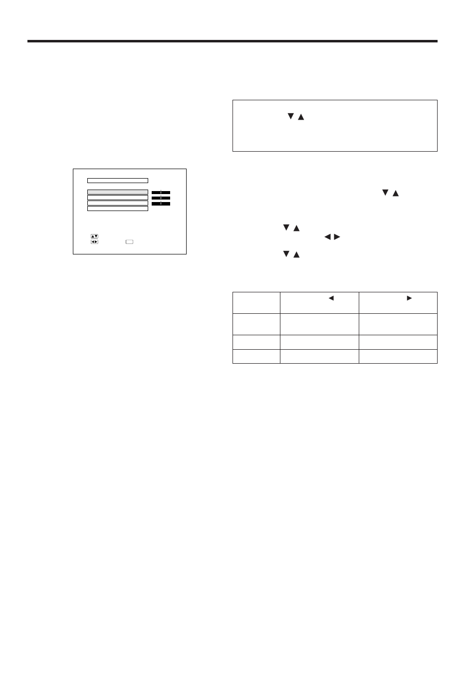 Adjusting the audio, Description of adjustment items, On-screen display | Sharp PGD210U User Manual | Page 26 / 40