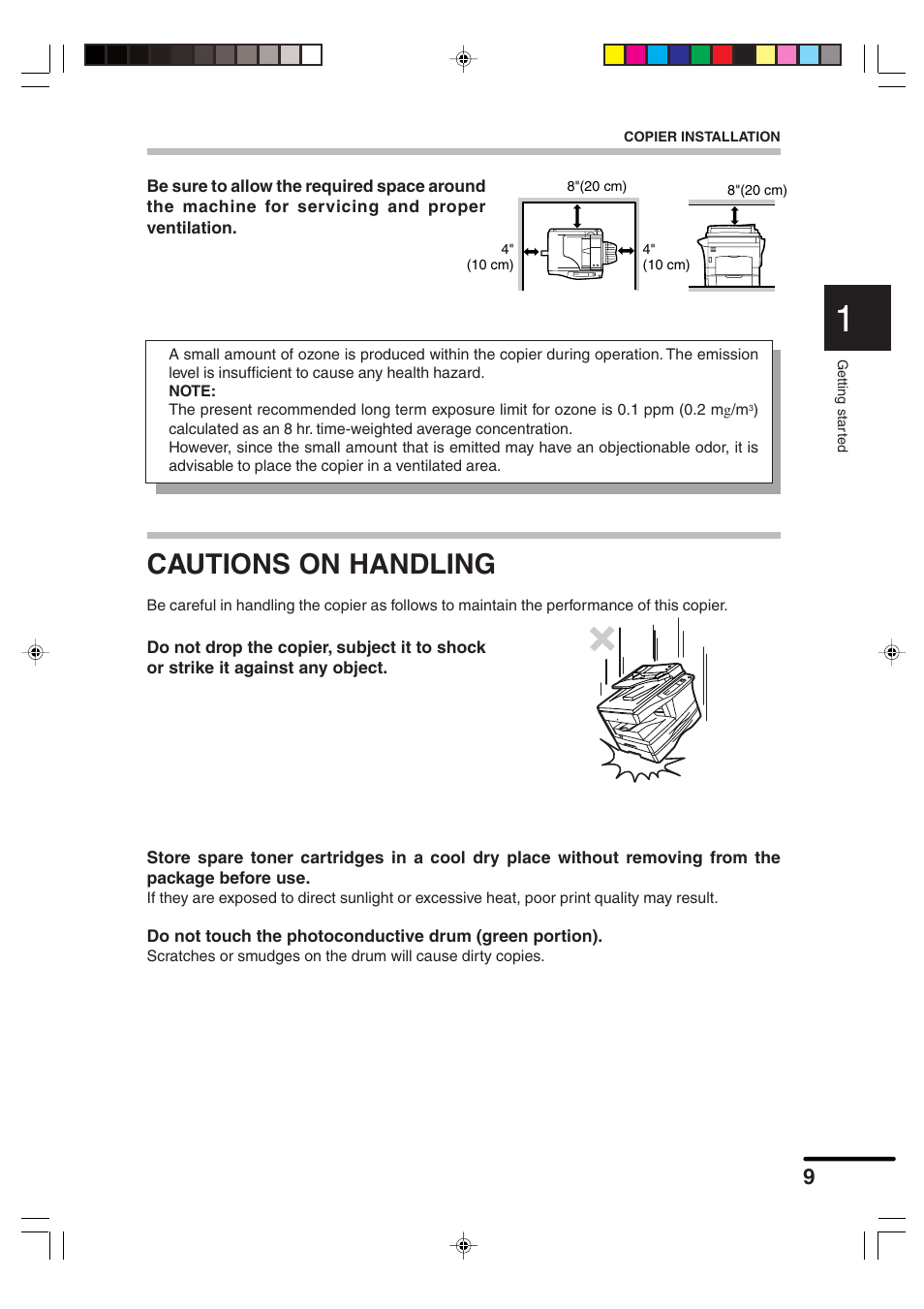 Cautions on handling | Sharp AR-F152 User Manual | Page 11 / 52