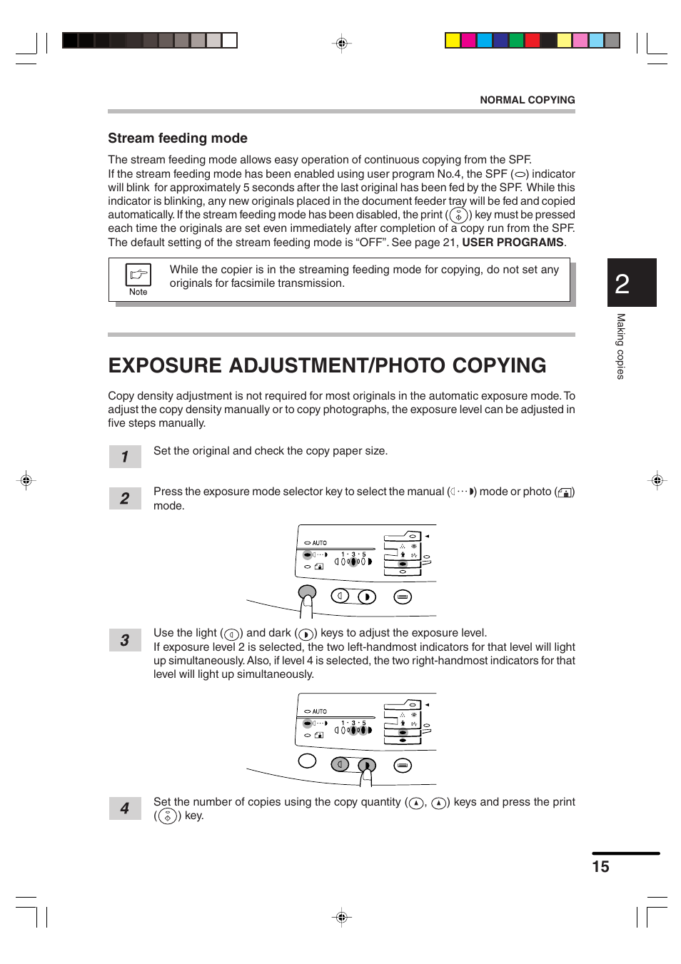 Exposure adjustment/photo copying | Sharp AR-F152 User Manual | Page 17 / 52