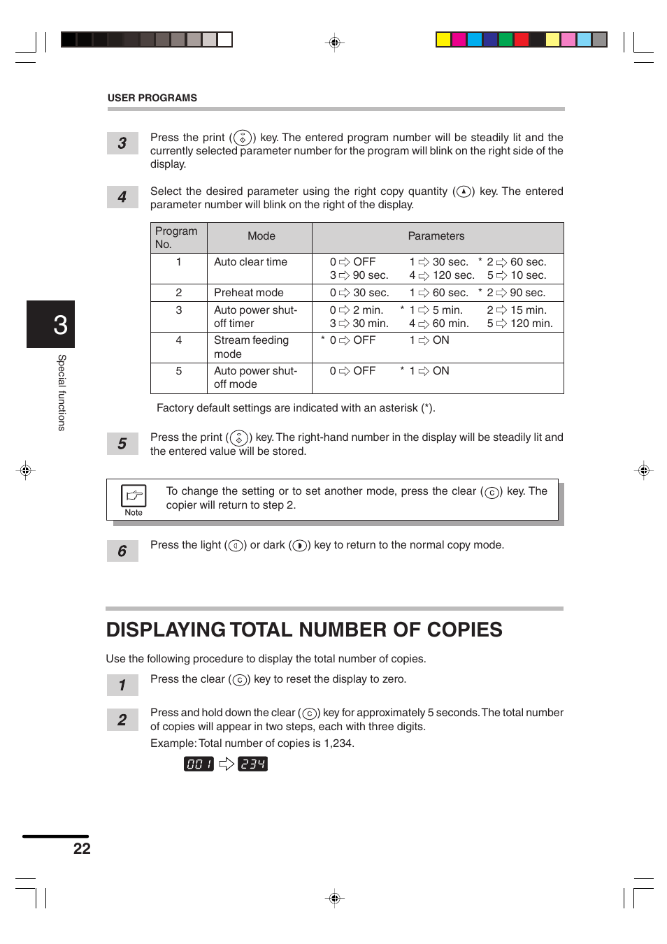 Displaying total number of copies | Sharp AR-F152 User Manual | Page 24 / 52