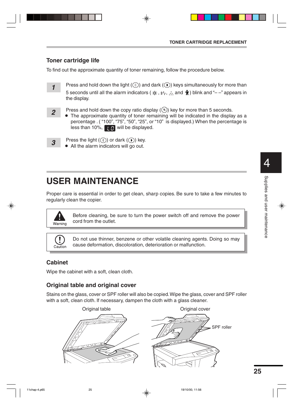 User maintenance | Sharp AR-F152 User Manual | Page 27 / 52
