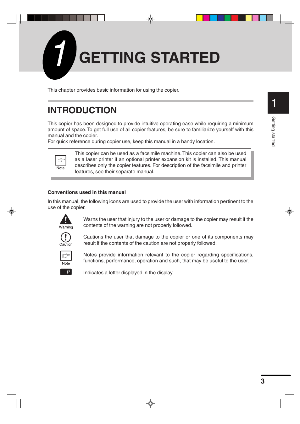 Getting started, Introduction | Sharp AR-F152 User Manual | Page 5 / 52