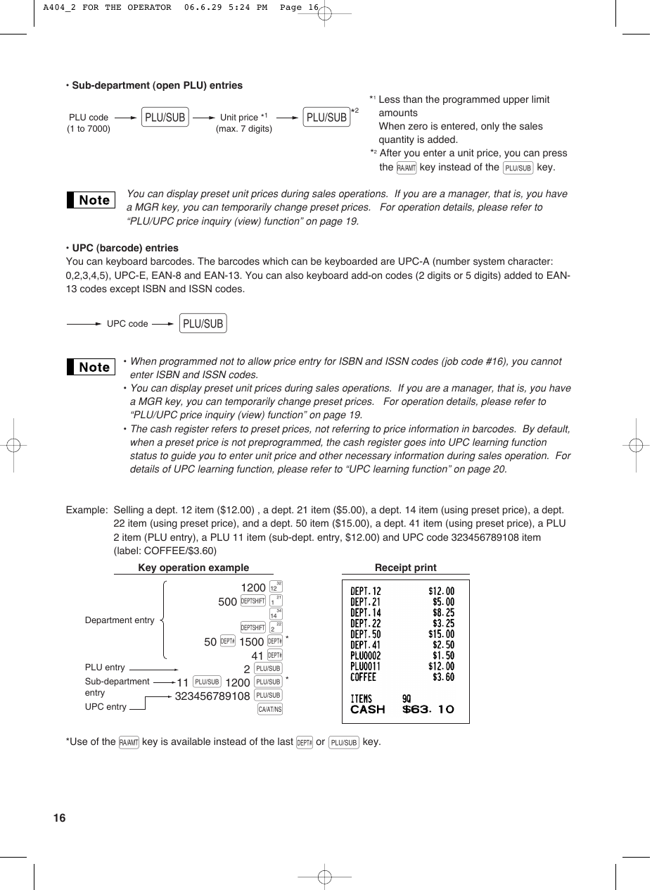 Sharp XE-A404 User Manual | Page 18 / 132