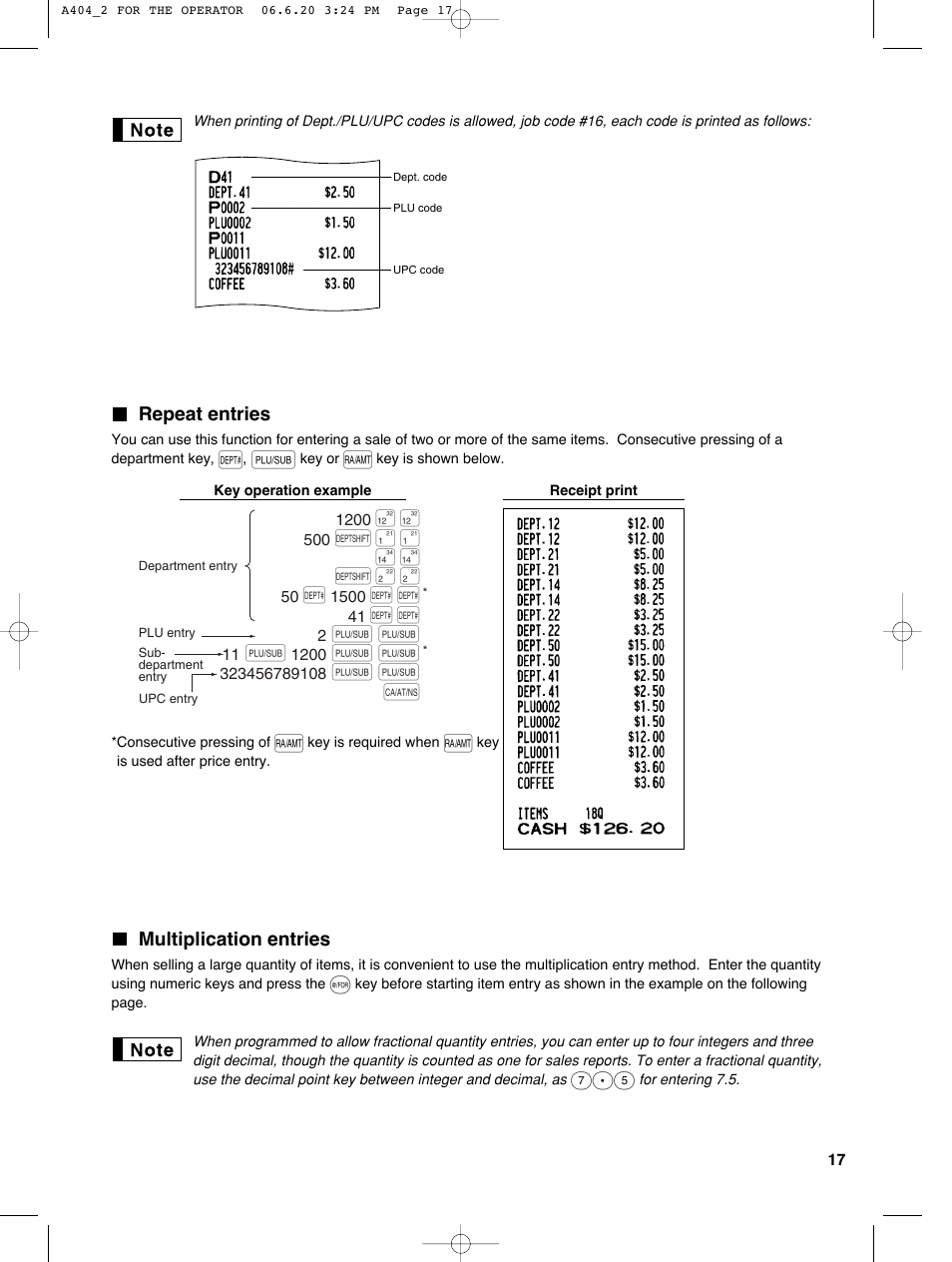 Sharp XE-A404 User Manual | Page 19 / 132