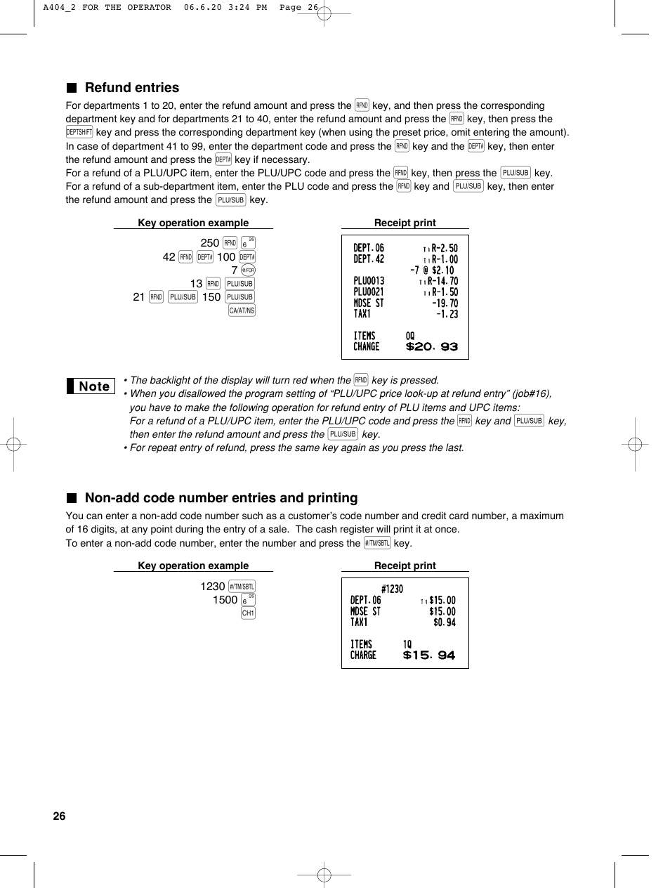 Sharp XE-A404 User Manual | Page 28 / 132