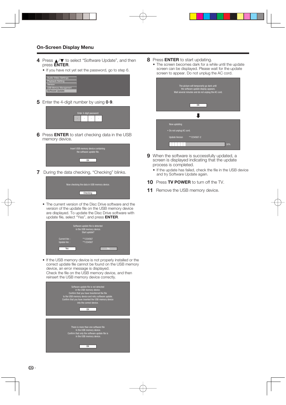 On-screen display menu | Sharp AQUOS LC-37BD60U User Manual | Page 48 / 65
