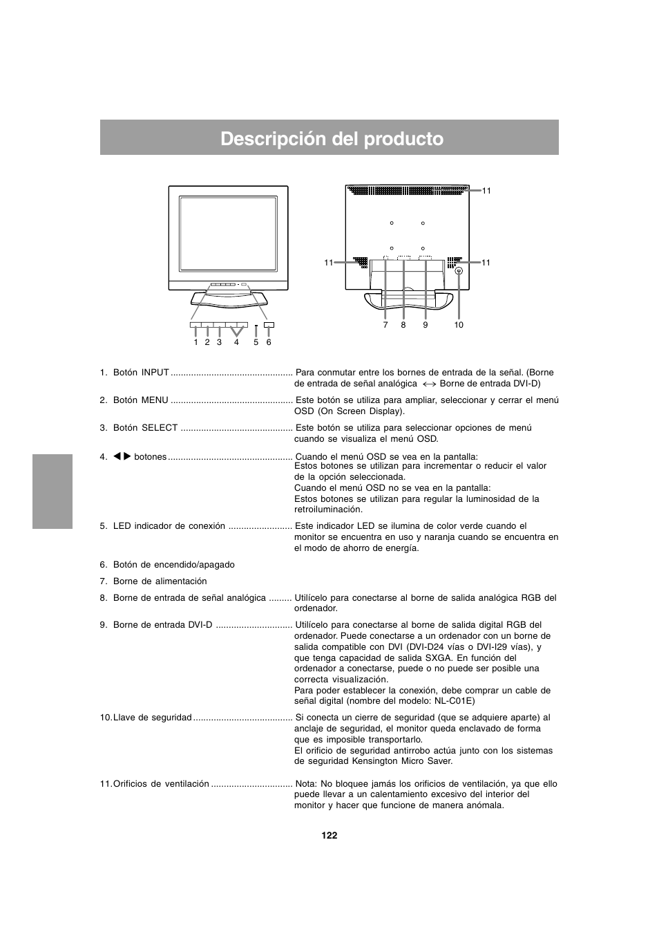 Descripción del producto | Sharp LL-T1803-H User Manual | Page 122 / 144