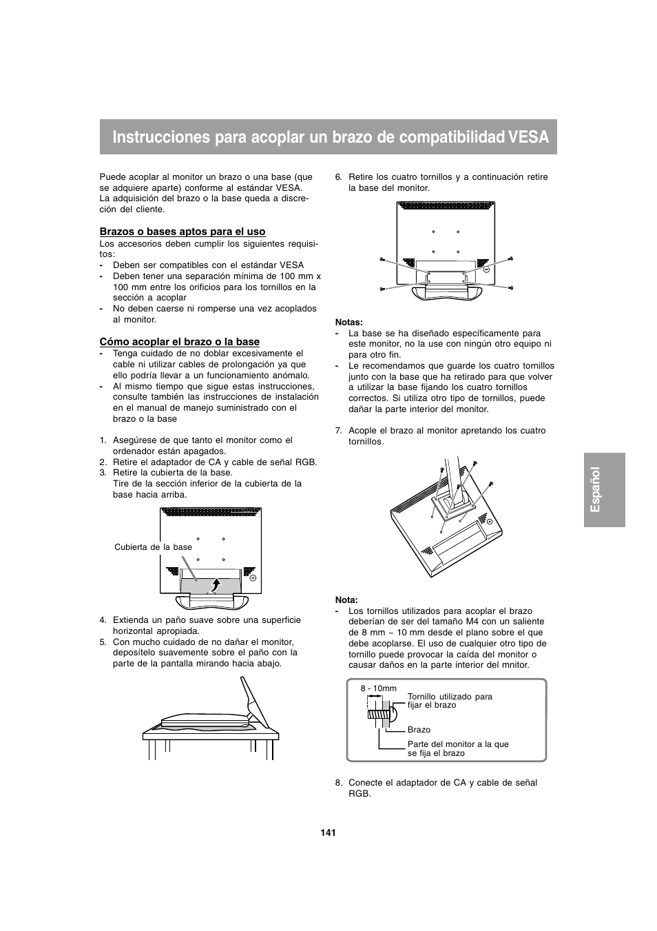 Español | Sharp LL-T1803-H User Manual | Page 141 / 144