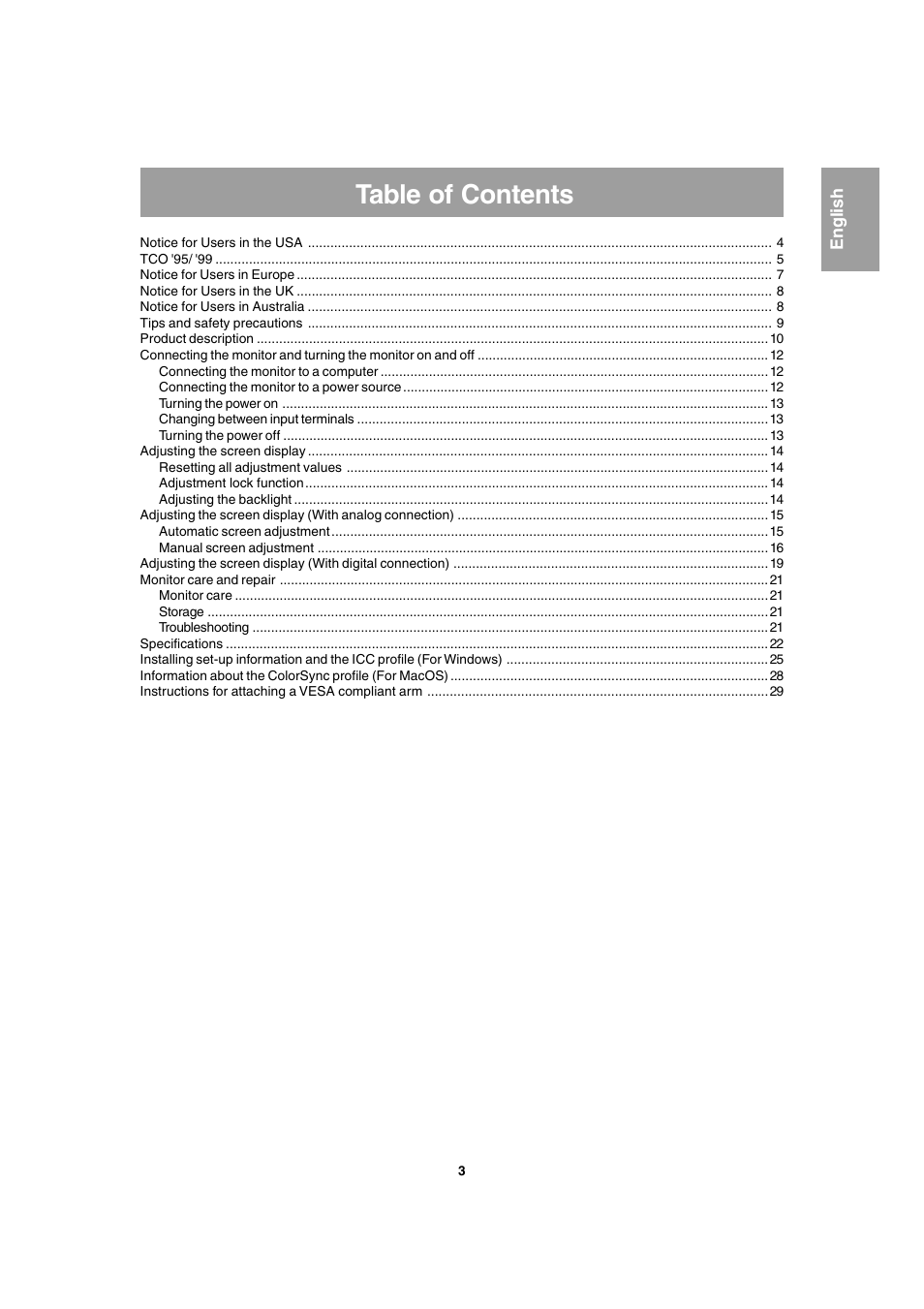 Sharp LL-T1803-H User Manual | Page 3 / 144