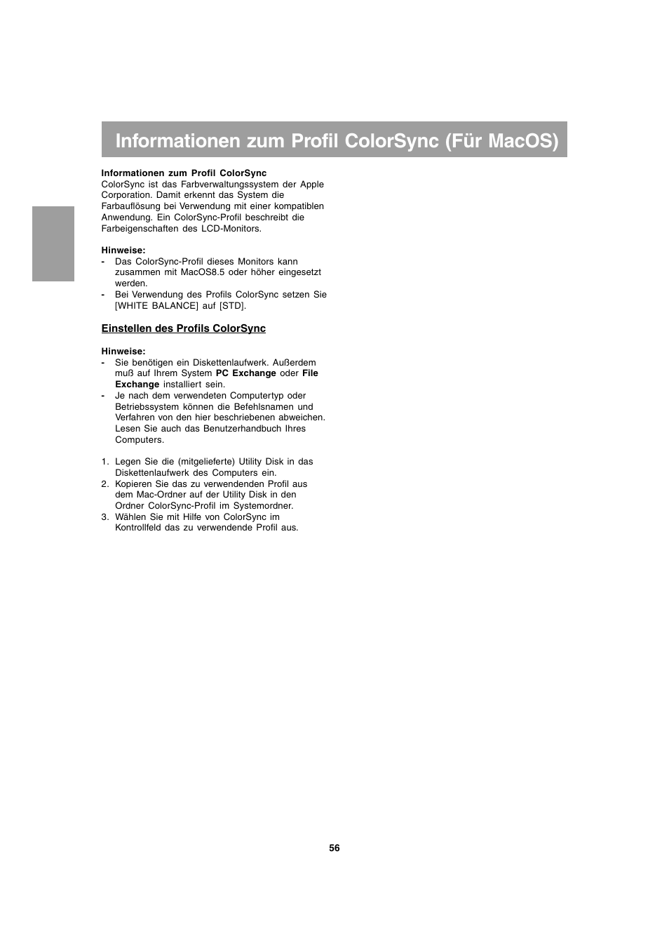 Informationen zum profil colorsync (für macos) | Sharp LL-T1803-H User Manual | Page 56 / 144