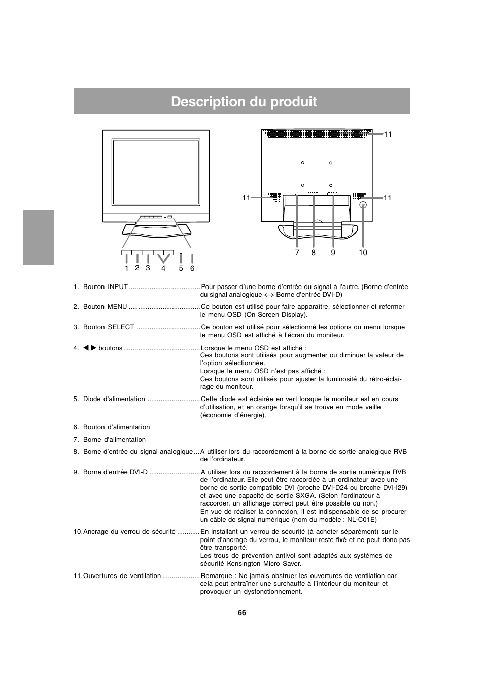 Description du produit | Sharp LL-T1803-H User Manual | Page 66 / 144