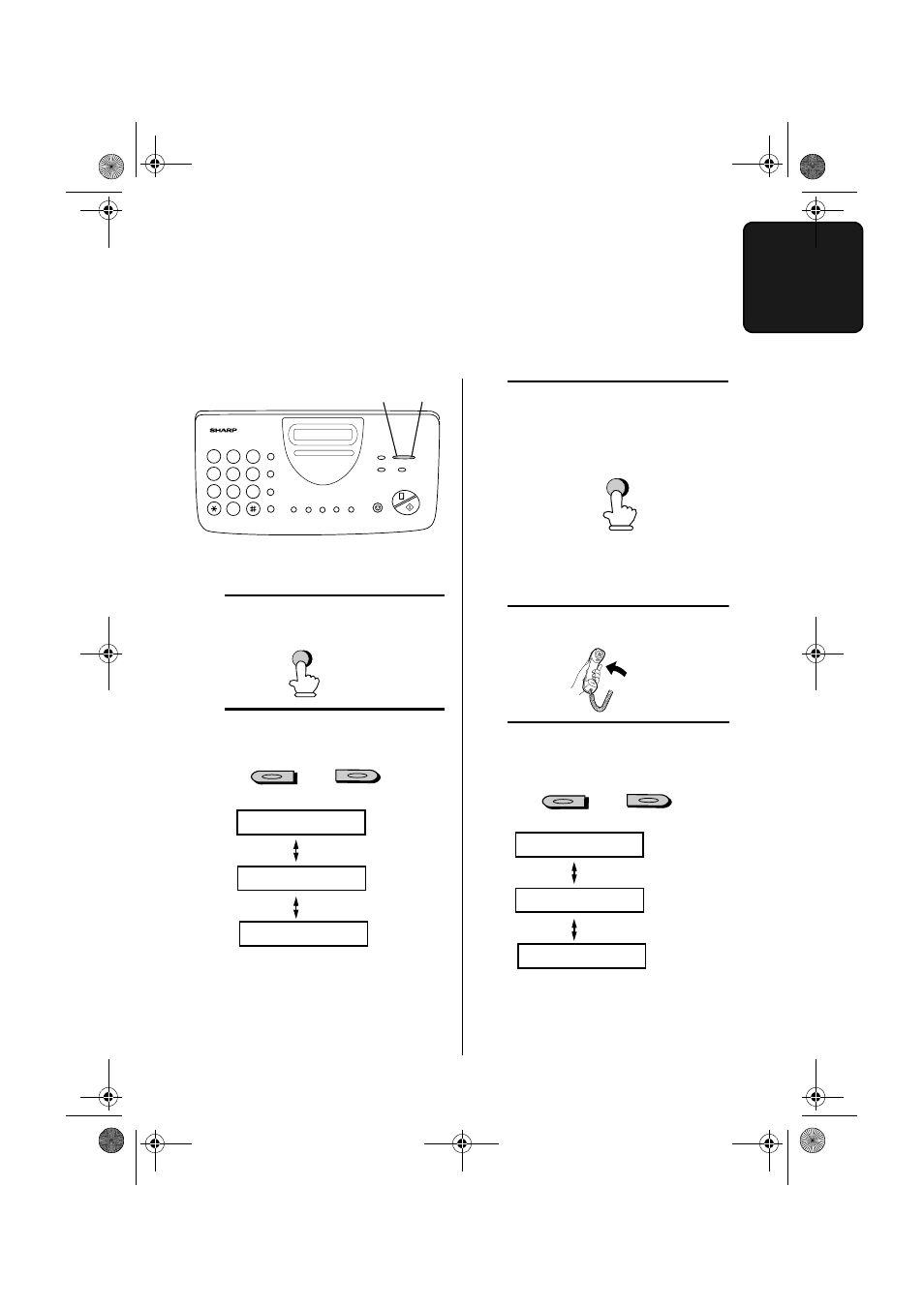 Volume adjustment, Speaker, Handset | Sharp UX-340LM User Manual | Page 27 / 124