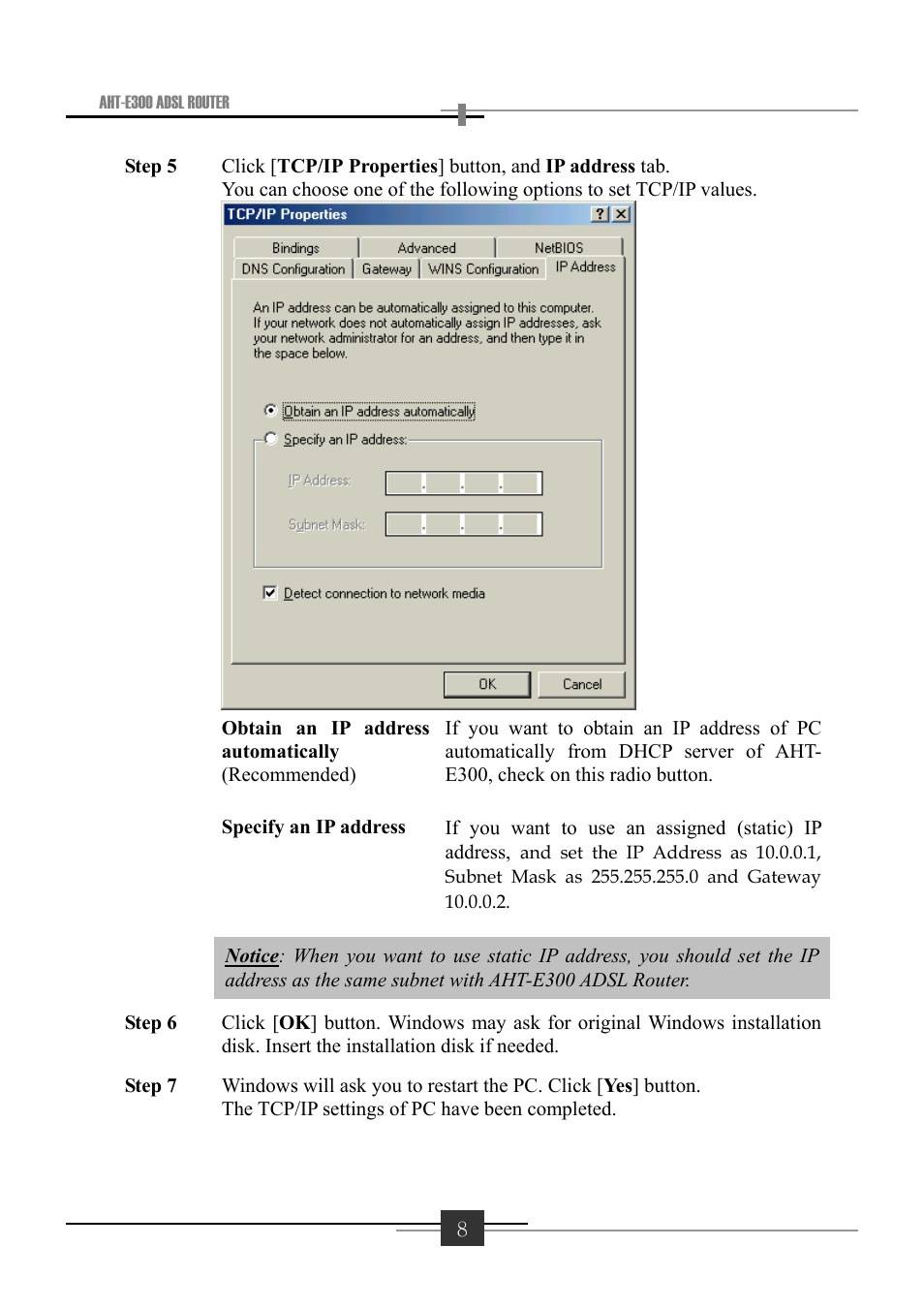 Sharp AHT-E300 User Manual | Page 12 / 44