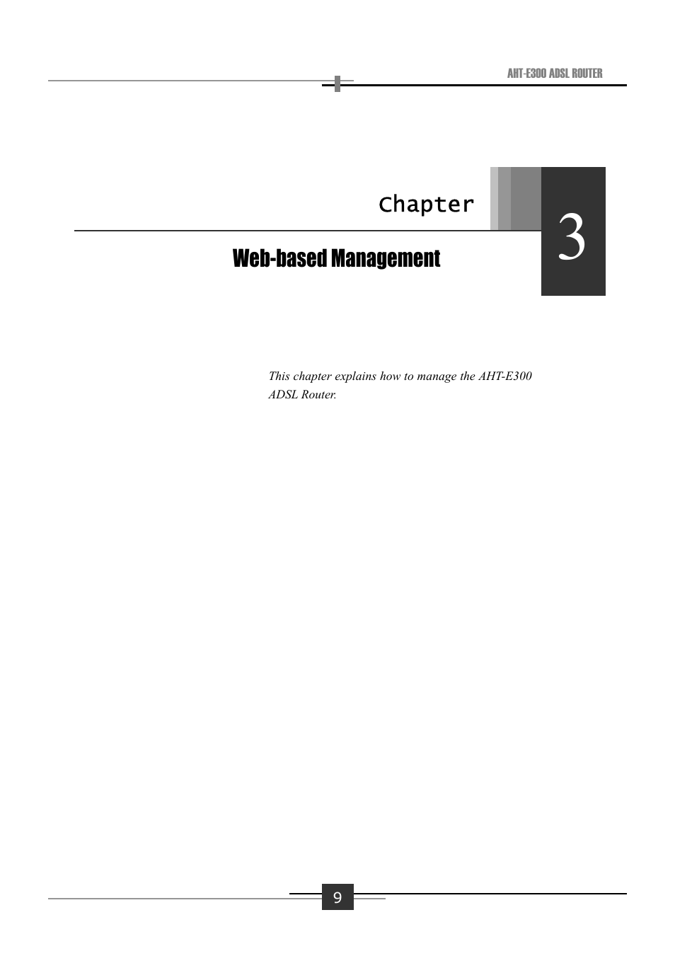 Web-based management, Chapter | Sharp AHT-E300 User Manual | Page 13 / 44