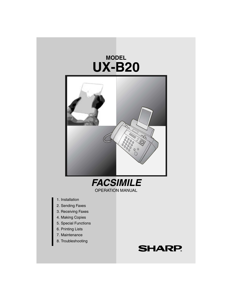 Sharp UX-B20 User Manual | 104 pages