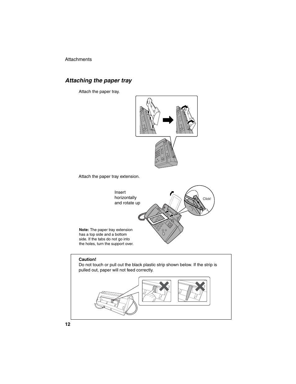 Attaching the paper tray | Sharp UX-B20 User Manual | Page 14 / 104