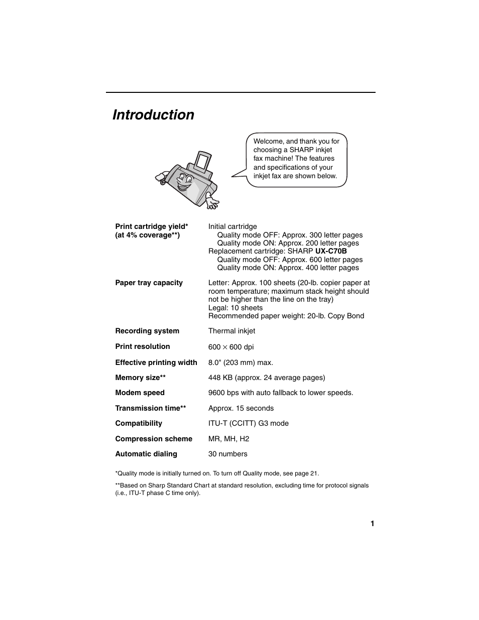 Introduction | Sharp UX-B20 User Manual | Page 3 / 104