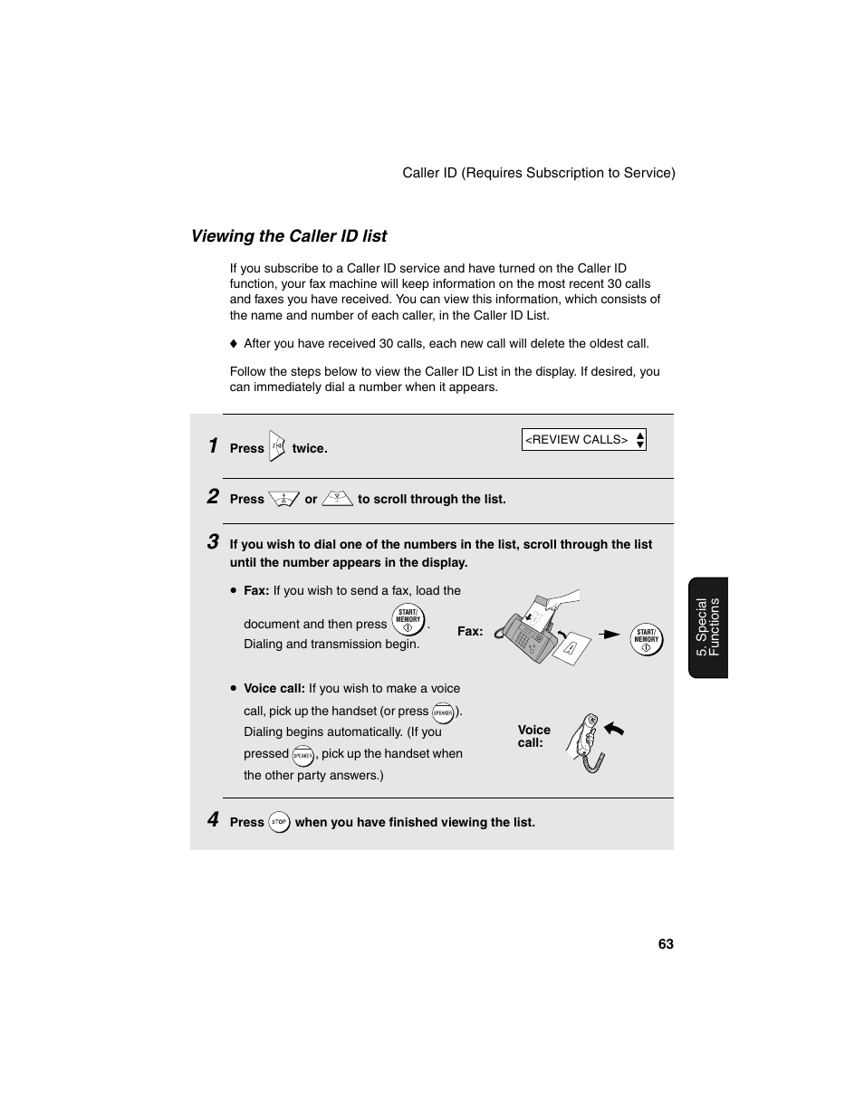 Viewing the caller id list | Sharp UX-B20 User Manual | Page 65 / 104