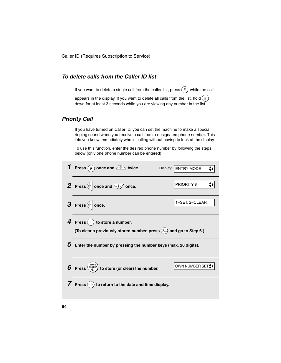 Priority call | Sharp UX-B20 User Manual | Page 66 / 104