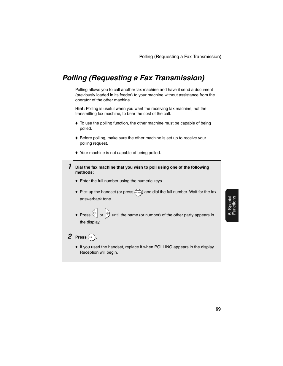 Polling (requesting a fax transmission) | Sharp UX-B20 User Manual | Page 71 / 104