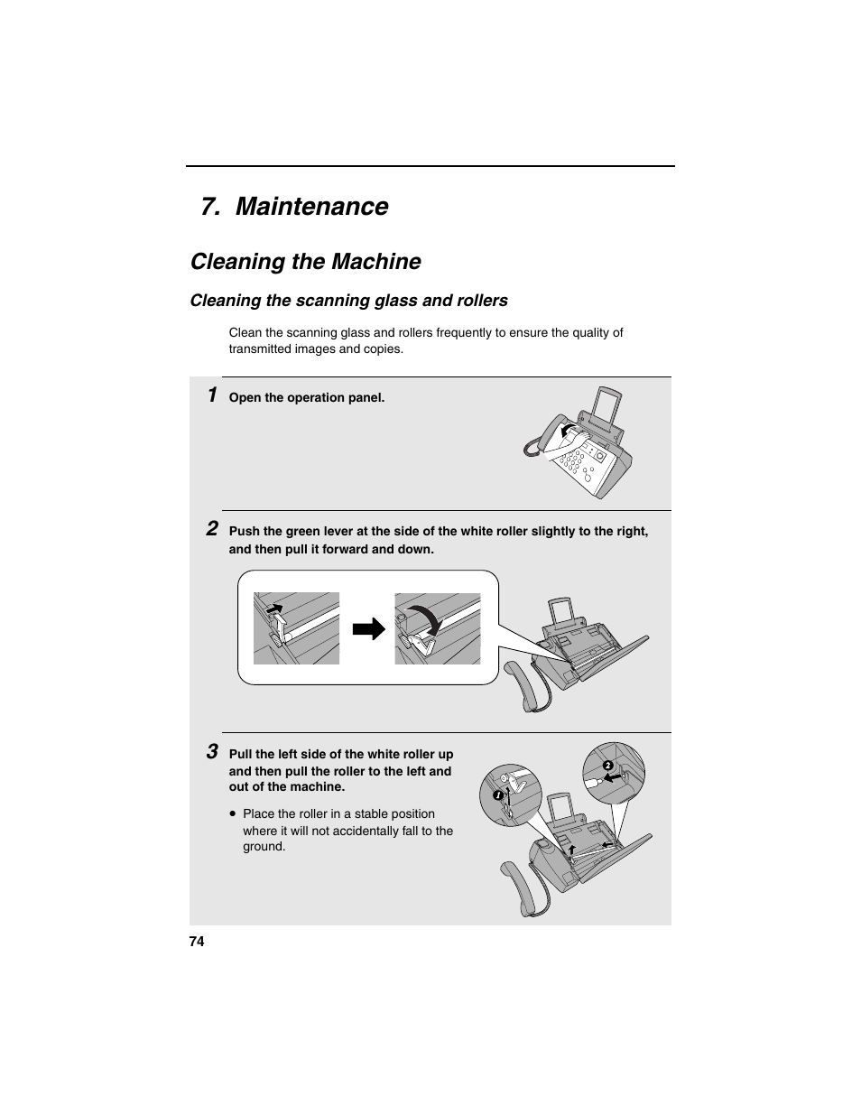 Maintenance, Cleaning the machine | Sharp UX-B20 User Manual | Page 76 / 104